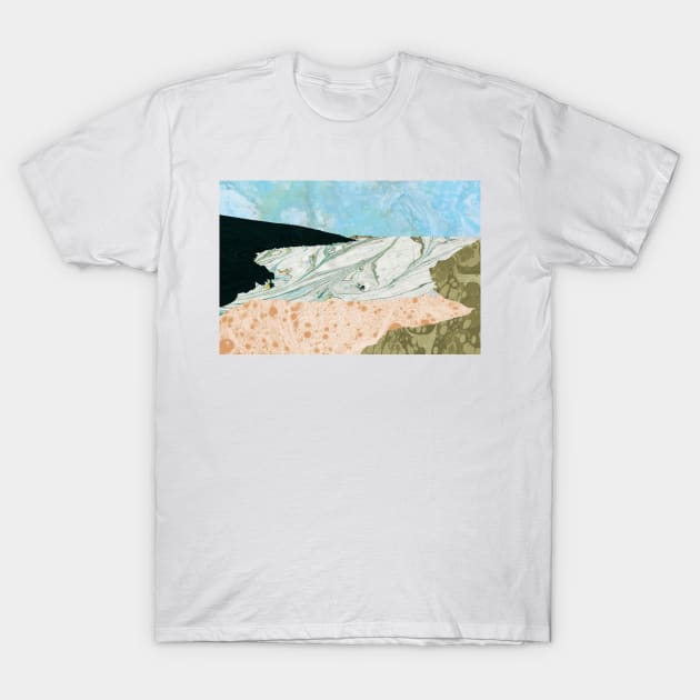 Coast : Marbled Paper Abstract T-Shirt by MarbleCloud